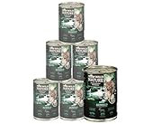 Dehner Wild Nature Katzenfutter Auwald, Nassfutter getreidefrei / zuckerfrei, für ausgewachsene Katzen, Hirsch / Truthahn, 6 x 400 g Dose (2.4 kg)