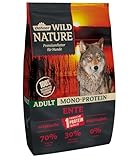 Dehner Wild Nature Hundefutter Mono Protein, Trockenfutter getreidefrei / zuckerfrei, für ausgewachsene Hunde, Ente / Fisch, 4 kg