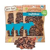 Carnello Leckerli Hund – Alpenglück Luftikus – Hundefutter trocken Getreidefrei, Hunde Leckerlis getreidefrei – Hundeleckerli Getreidefrei - Wiederverschließbare Beutel (3 x 100g)