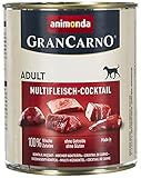 animonda GranCarno Hundefutter, Nassfutter für erwachsene Hunde, verschiedene Sorten 6 x 800 g Multi-Fleischcocktail